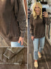 Riley Ribbed Accent Pullover - Mocha