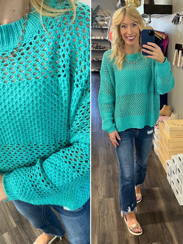 Angela V-Neck Sweater - Lime