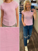 Grace Textured Short Sleeve - Baby Pink