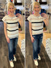 Melana Striped Short Sleeve Sweater