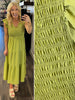 Grace Flutter Sleeve Dress - Chartreuse