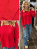 Tillie Center Seam Sweater - Red