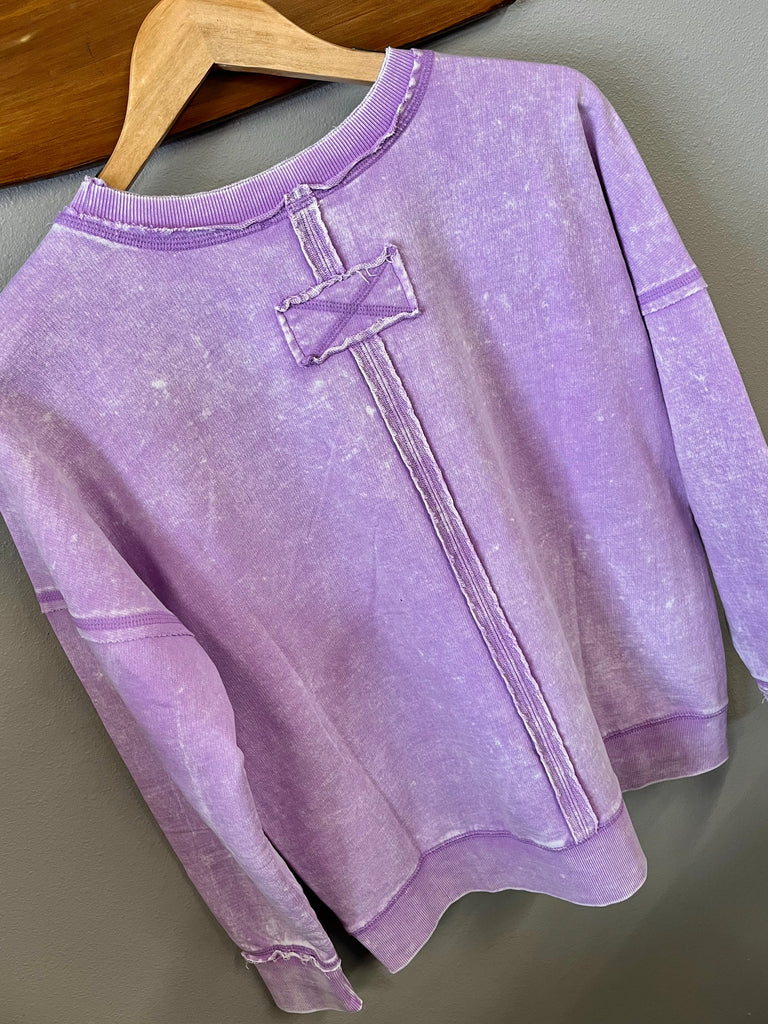 Sara Mineral-Wash Long Sleeve - Lilac