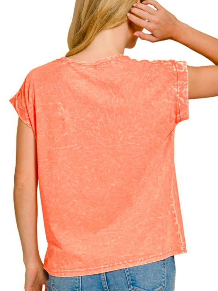 Remi Pocket Tee - Coral