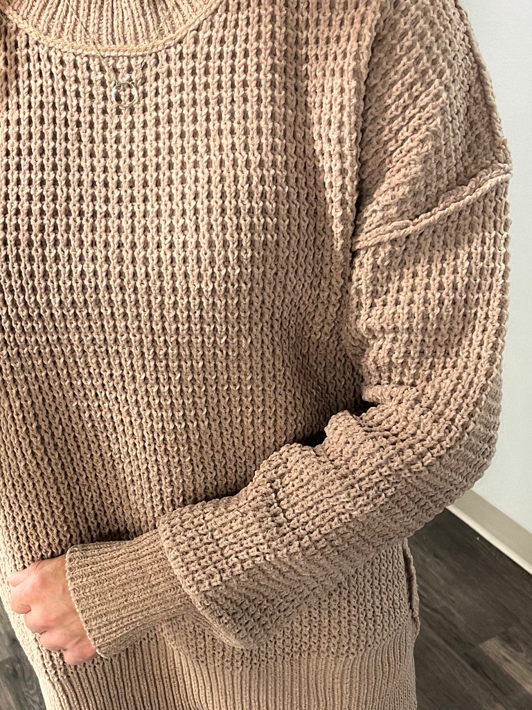Jamie Soft Chenille Sweater - Taupe