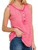Melissa Raw Edge Tank - Bright Pink