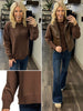 Riley Ribbed Accent Pullover - Brown