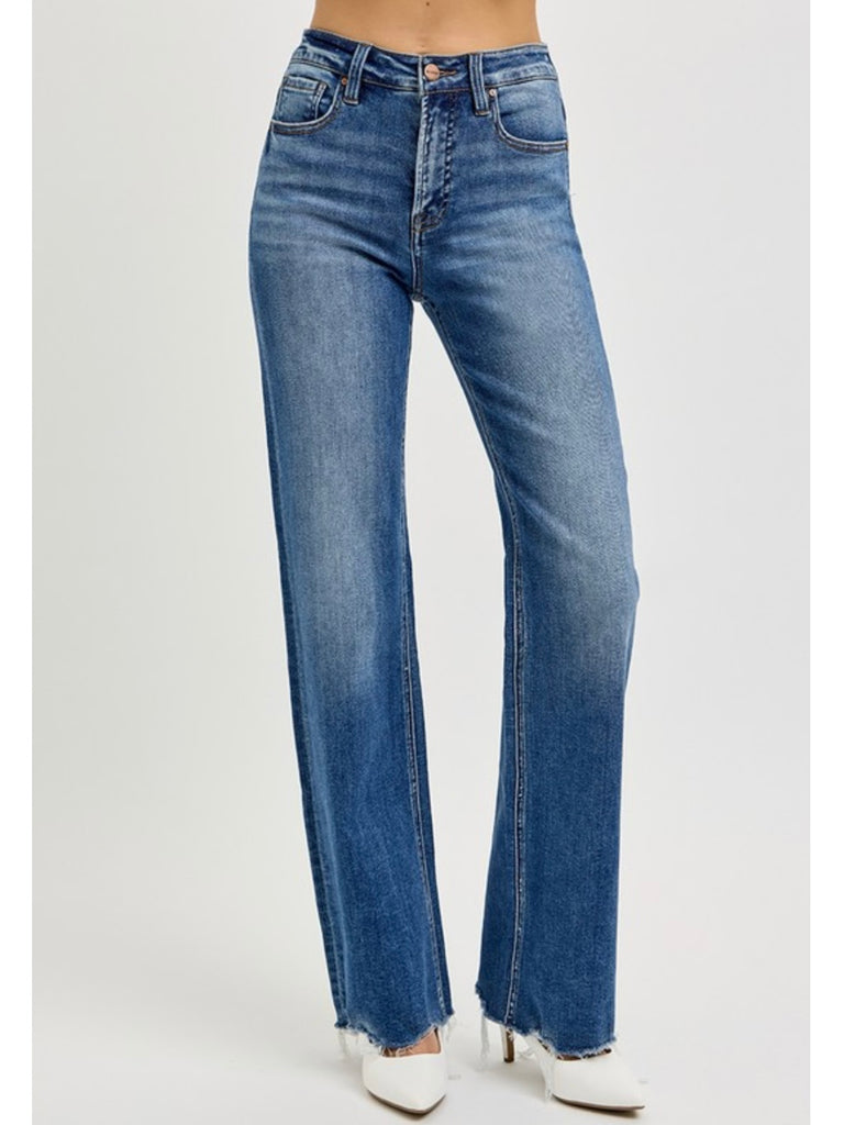 Reggie Wide-Leg Denim with Raw Hem