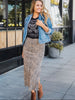 Treena Side-Slit Skirt - Mocha