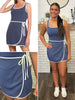 Evie Wrap Dress with Shorts - Navy Heather