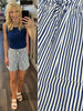 Vida Striped Shorts - Blue/White