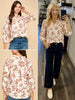 Rea Long Sleeve Rust Floral Blouse