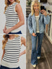 Lori Striped Tank - Navy