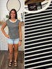 Scarlet Black/White Stripe Tank