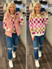 Morgan Checkerboard Sweater - Magenta