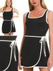 Evie Wrap Dress with Shorts - Black