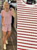 Deb Textured Stripe Top - Red