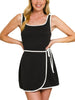 Evie Wrap Dress with Shorts - Black