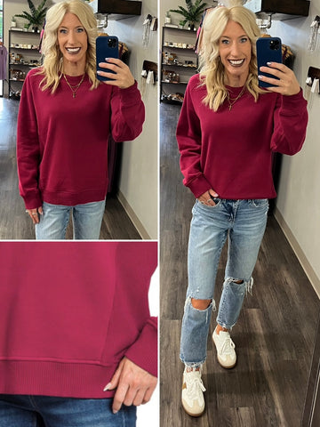 Sasha 1/4 Zip Pullover - Magenta
