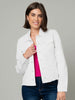 Olivia Frayed Edge Denim Jacket - White