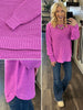 Terri Waffle Knit Sweater - Magenta
