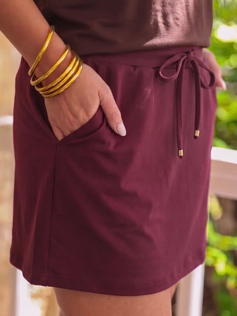 Rori Burgandy Skort
