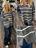 Trinity V-Neck Sweater - Charcoal/Ivory
