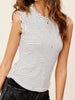 Sydnie Ruffle Tank - Ivory/Black