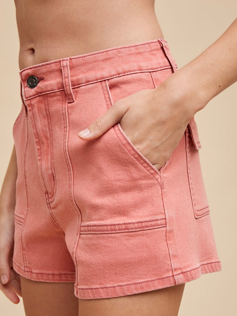 Annie Rose Pink Cargo Shorts