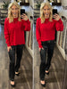 Laura Drop-Shoulder Sweater - Red