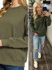 Riley Ribbed Accent Pullover - Evergreen Olive