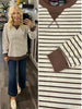 Aubrie Striped Crewneck - Cream/Brown