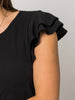 Jenna Flutter Sleeve Basic - Black