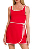 Evie Wrap Dress with Shorts - Red