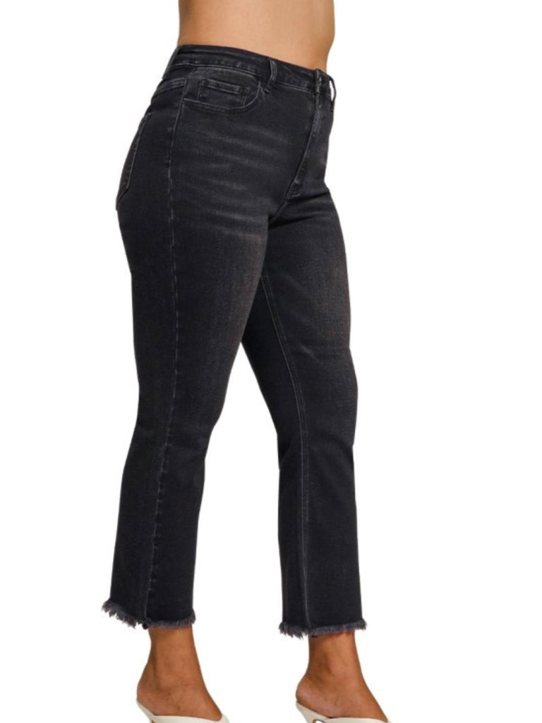 Terrin High-Rise Straight Denim - Charcoal