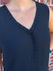Sadie Ruffle V-Neck - Black