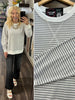 Melanie Striped Crewneck - Gray/Ivory