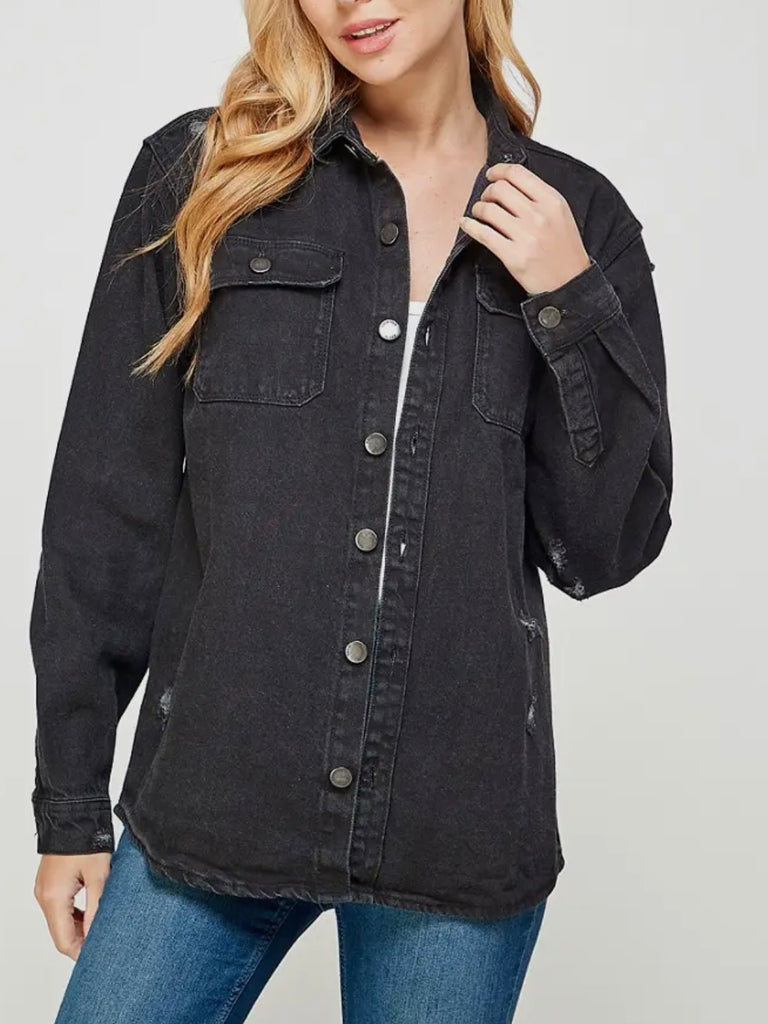 Vinnie Black Denim Shirt/Jacket