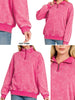 Jessa So-Soft 1/4 Zip Pullover - Hot Pink