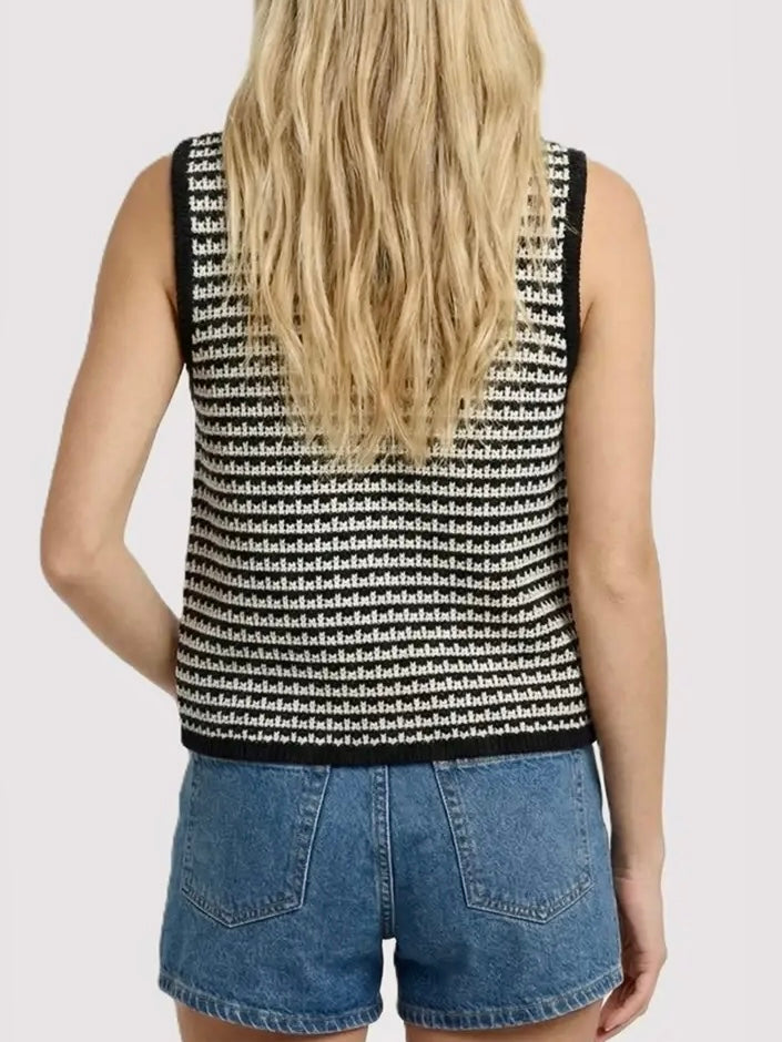 Jenn Tied Knit Vest - Black