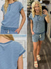 Jodi Stripe Henley Top - Denim