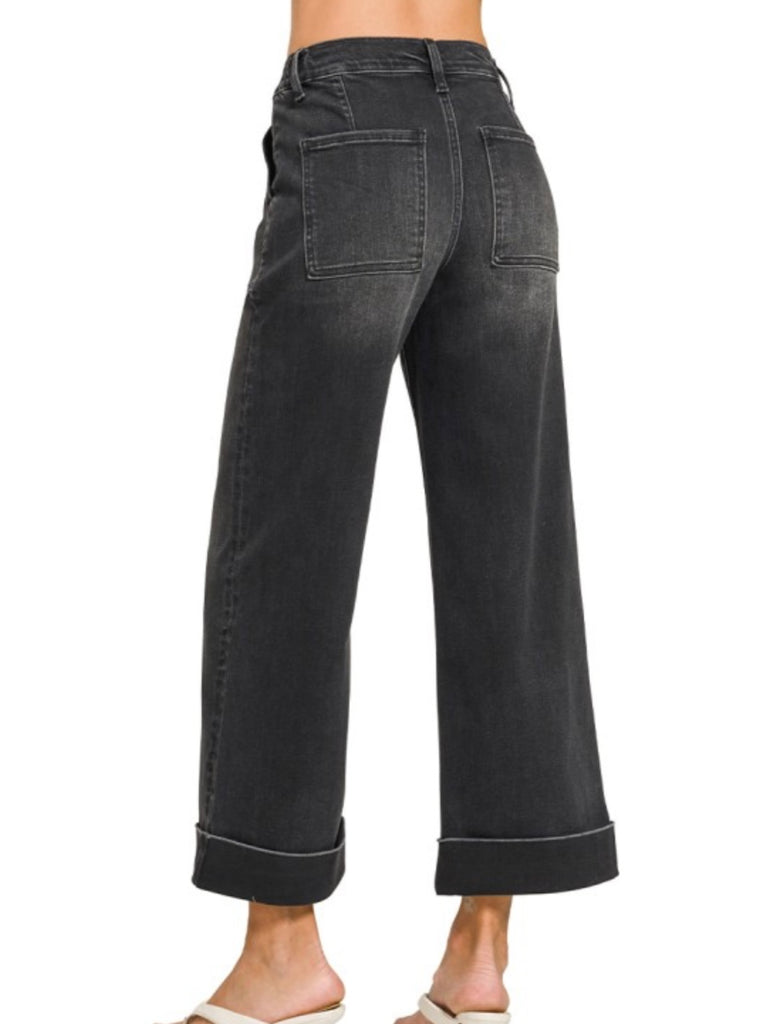 Amber Charcoal Utility Crop Denim