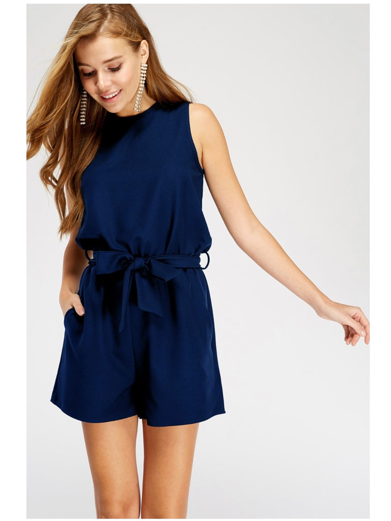 Addi Tied Navy Romper