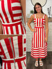 Lydia Striped Dress Red/White