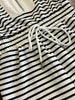 Elin Stripe Zip-Front Drawstring Romper