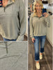 Rosie Pinstripe 1/4 Zip - Olive
