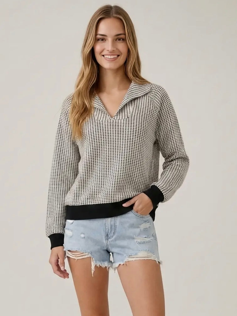 Maria Two Toned Sweater - Black
