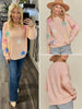 Kyra Star Pattern Sweater - Blush