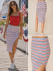 Dani Striped Skirt Red White Blue