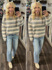 Trish Light Mocha Striped Sweater